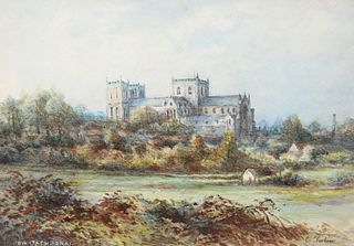 ENGLISH SCHOOL, RIPON CATHEDRAL, titled lower left, indistinctly signed low