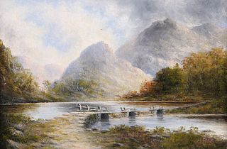 WILLIAM HARTLEY ROOKE, THE OLD BRIDGE, THIRLMERE, signed with initials lowe