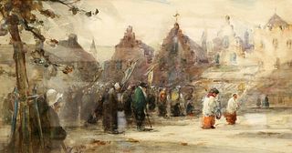 THOMAS WILLIAM MORLEY (1859-1925), THE PROCESSION, BRITTANY, signed and dat