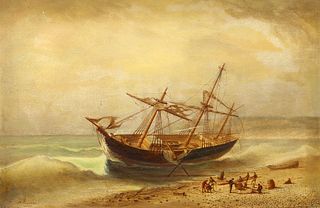 DESIREE CHASSIN TRUBERT (FRENCH, 19TH CENTURY), COASTAL SCENES, A PAIR, eac