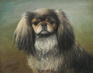 HENRY CROWTHER (FL. 1905), "MERRIE", STUDY OF A PEKINESE, signed and dated 