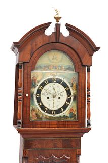 A WEST YORKSHIRE BRASS-INLAID MAHOGANY EIGHT-DAY LONGCASE CLOCK, SIGNED HEL