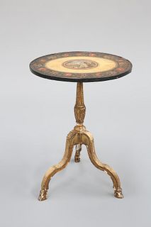 A PAINTED AND GILT-GESSO OCCASIONAL TABLE, LATE 18TH/EARLY 19TH CENTURY, th