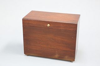 A 19TH CENTURY CAMPHOR BOX, of simple rectangular form with hinged cover an