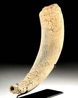 Egyptian Late Dynastic Horn Votive / Rhyton, Inscribed
