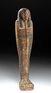 Egyptian Painted Gesso / Wood Ptah Sokar Osiris Figure