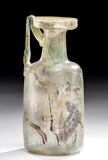 Roman Glass Handled Jug w/ Applied Planta Pedis