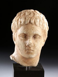 Naturalistic Roman Marble Head of Male Youth