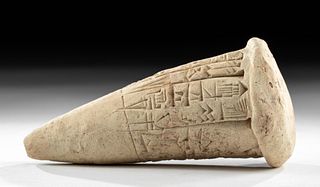 Translated Sumerian Clay Cuneiform Foundation Cone