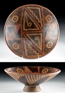 Narino Pottery Pedestal Dish w/ Stepped Pyramids