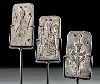 19th C. Ethiopian Carved Steatite Religious Triptych