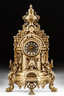 20th C. German Imperial Brass Mantle Clock