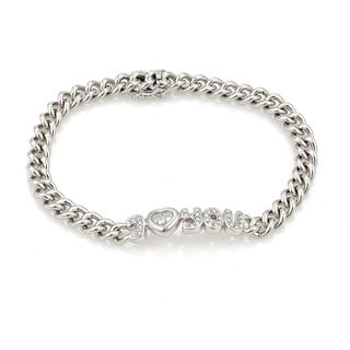 Chopard "I Love You" 18K Curb Link Chain Bracelet