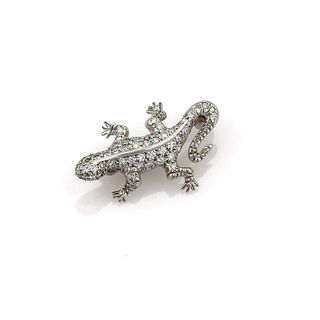 Tiffany & Co. Diamond Platinum Lizard Brooch Pin