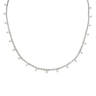 Diamond 18K White Gold Fancy Choker Necklace