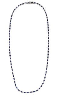 18K 3.59ct Diamond and 6.29ct Sapphire Necklace