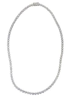 14K 10.86ct Diamond Tennis Necklace