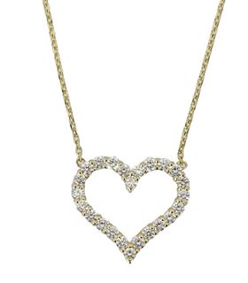 14K 1.29ct Diamond Heart Pendant