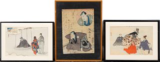 THREE JAPANESE WOODBLOCKS BY KUNISADA, KOGYO