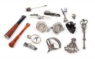 DOM DeLUISE GROUP OF ASSORTED JEWELRY AND OTHER ITEMS
