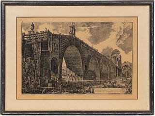 AFTER PIRANESI, "THE PONTE MOLLE"  ETCHING, 1762