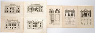 UNFRAMED 18TH C. ARCHITECTURAL ENGRAVINGS, 7PCS