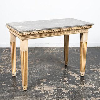 19TH C. LOUIS XVI STYLE MARBLE TOP CONSOLE