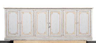 E. 20TH C. FRENCH GREY PAINTED WOODEN ENFILADE