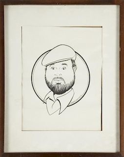 DOM DeLUISE GROUP OF THREE PORTRAIT ILLUSTRATIONS