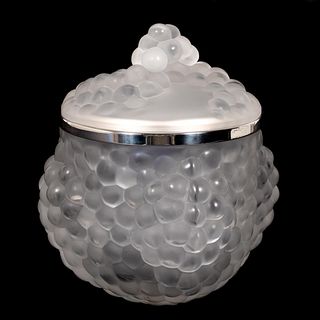 LALIQUE "ANTILLE" FROSTED CRYSTAL ICE BUCKET