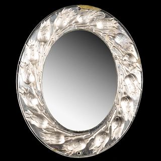 LALIQUE "BOUTONS DE ROSES" FRENCH CRYSTAL MIRROR