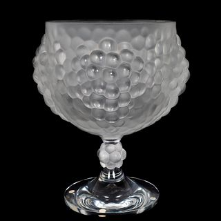 LALIQUE GLASS "ANTILLES" FROSTED GRAPE PUNCH BOWL