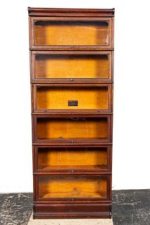 E.1900S MACEY TALL OAK STACKING BARRISTER BOOKCASE
