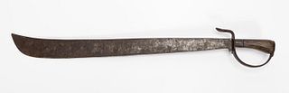 L. 19TH C. MACHETE WITH WOODEN HANDLE