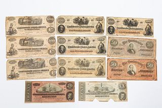 10PC CONFEDERATE CURRENCY PAPER MONEY