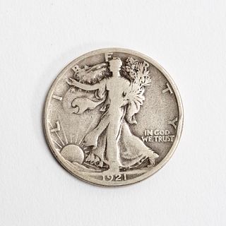 1921-D WALKING LIBERTY HALF DOLLAR SILVER COIN