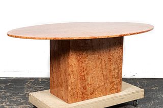ROCHE BOBOIS RED VERONA MARBLE DINING TABLE, 1980