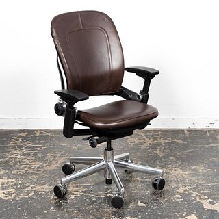 COACH FOR STEELCASE BROWN LEATHER OFFICE CHAIR