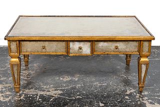 ITALIAN STYLE GILTWOOD MIRRORED COCKTAIL TABLE