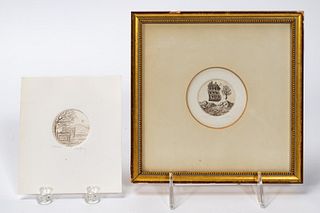 TWO STEFANY CIRCULAR ETCHINGS, ONE FRAMED