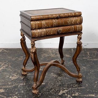 MAITLAND SMITH FAUX BOOK EMPIRE STYLE TABLE