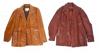 DOM DeLUISE TWO LEATHER COATS