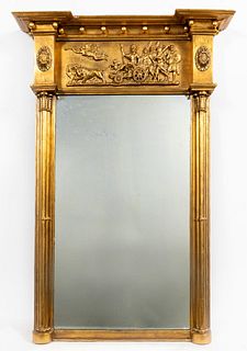 19TH C. FEDERAL CLASSICAL REVIVAL GILTWOOD MIRROR
