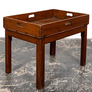BRITISH GEORGIAN BUTLER'S TRAY, ATTACHED TO STAND