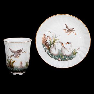 Meissen Swan Cup and Saucer.