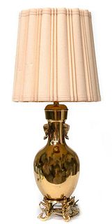 Asian style brass lamp.