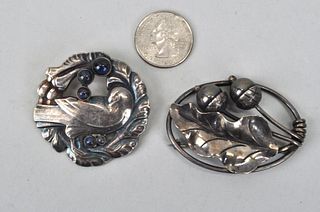 Two Georg Jensen Sterling Pins