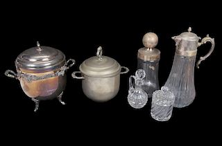 SID CAESAR GROUP OF ASSORTED CRYSTAL AND SILVER