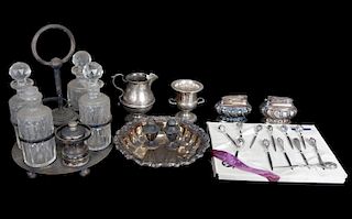 SID CAESAR GROUP OF SILVER AND SILVERPLATE ITEMS