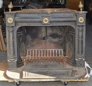Neoclassical Cast Iron/Brass Stove